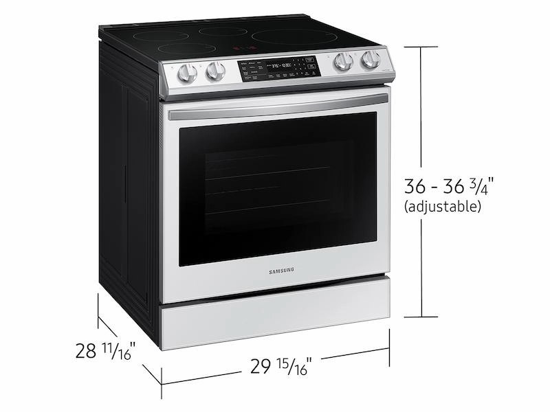 Samsung NE63BB861112 Bespoke 6.3 Cu. Ft. Smart Rapid Heat Induction Slide-In Range With Air Fry & Convection  In White Glass