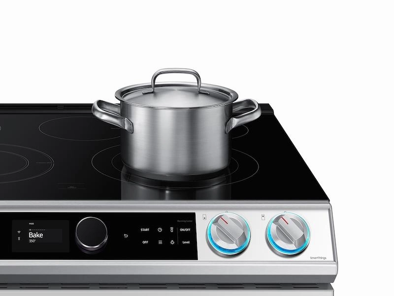 Samsung NE63BB871112 Bespoke Smart Slide-In Electric Range 6.3 Cu. Ft. With Smart Dial & Air Fry In White Glass