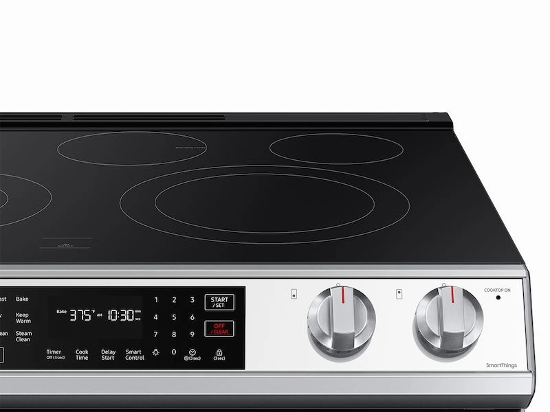 Samsung NE63CB831512 Bespoke 6.3 Cu. Ft. Smart Slide-In Electric Range With Air Fry & Convection In White Glass