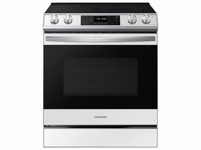 Samsung NE63CB831512 Bespoke 6.3 Cu. Ft. Smart Slide-In Electric Range With Air Fry & Convection In White Glass Freestanding Ranges freestanding dual fuel range 30 inch