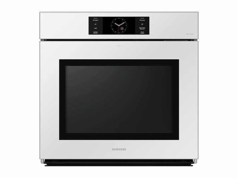 Samsung NV51CB700S12 Bespoke 30" White Glass Single Wall Oven With Ai Pro Cooking&#8482; Camera Wall Ovens convection wall oven with steam assist