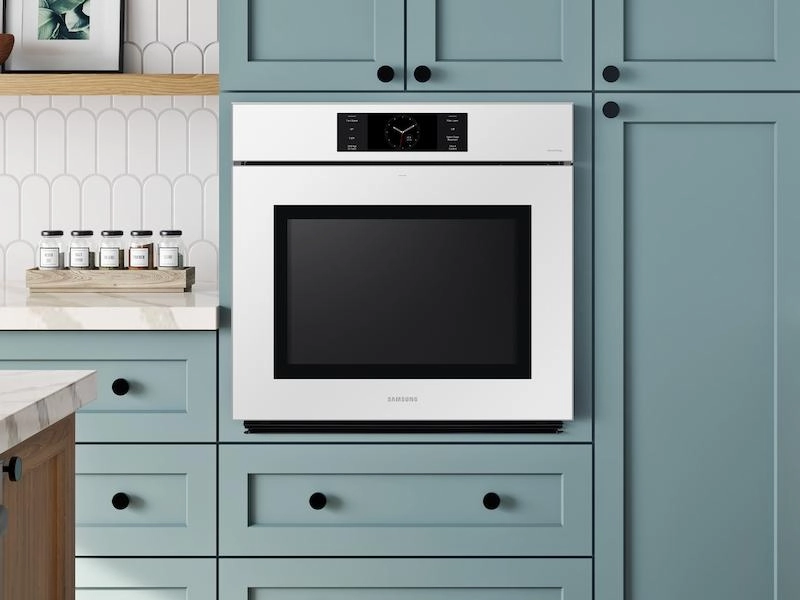 Samsung NV51CB700S12 Bespoke 30" White Glass Single Wall Oven With Ai Pro Cooking&#8482; Camera