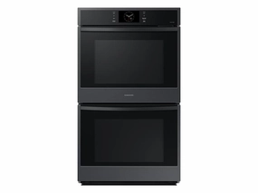 Samsung NV51CG600DMT 30" Double Wall Oven With Steam Cook In Matte Black Steel Wall Ovens convection wall oven with steam assist