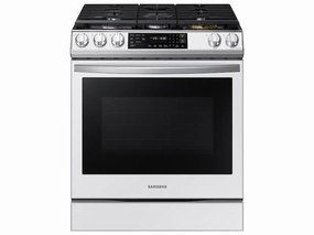 Samsung NX60BB851112 Bespoke 6.0 Cu. Ft. Smart Front Control Slide-In Gas Range With Air Fry & Wi-Fi In White Glass Freestanding Ranges freestanding dual fuel range 30 inch