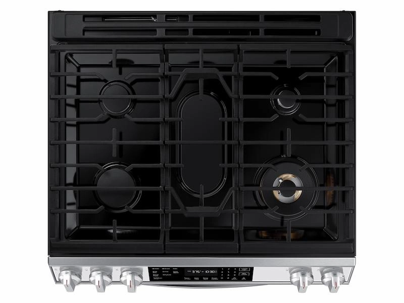 Samsung NX60BB851112 Bespoke 6.0 Cu. Ft. Smart Front Control Slide-In Gas Range With Air Fry & Wi-Fi In White Glass