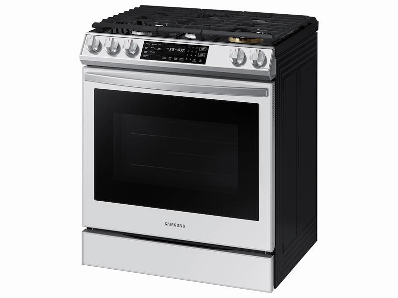 Samsung NX60BB851112 Bespoke 6.0 Cu. Ft. Smart Front Control Slide-In Gas Range With Air Fry & Wi-Fi In White Glass
