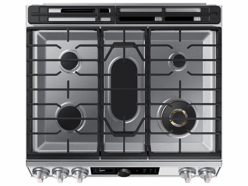 Samsung NX60BB871112 Bespoke Smart Slide-In Gas Range 6.0 Cu. Ft. With Smart Dial, Air Fry & Wi-Fi In White Glass