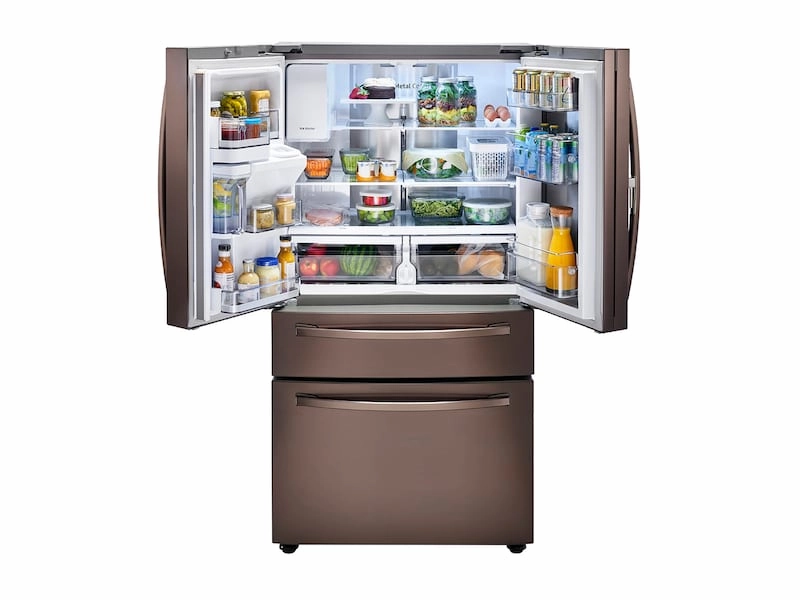 Samsung RF22R7351DT 22 Cu. Ft. Food Showcase Counter Depth 4-Door French Door Refrigerator In Tuscan Stainless Steel
