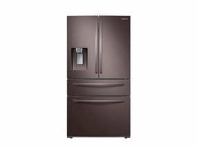 Samsung RF22R7351DT 22 Cu. Ft. Food Showcase Counter Depth 4-Door French Door Refrigerator In Tuscan Stainless Steel Freestanding Refrigerators freestanding fridge freezer combo