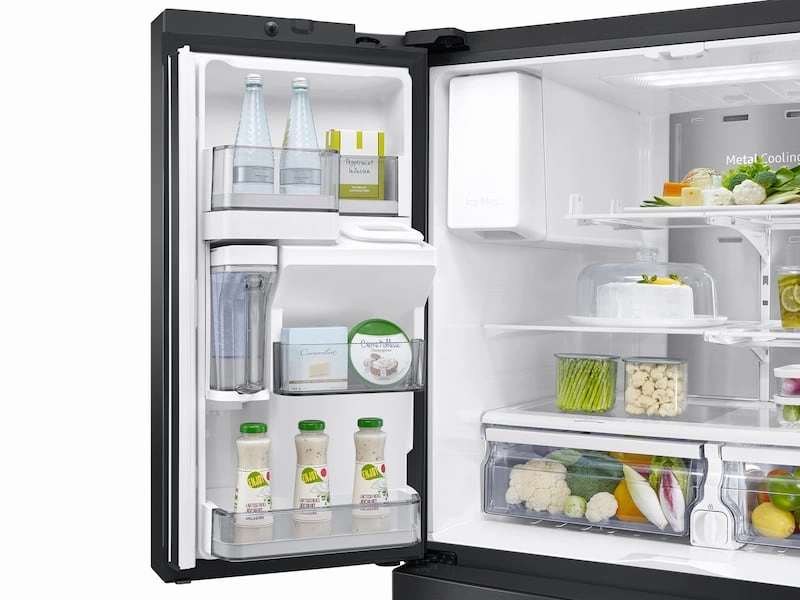 Samsung RF22R7351SG 22 Cu. Ft. Food Showcase Counter Depth 4-Door French Door Refrigerator In Black Stainless Steel