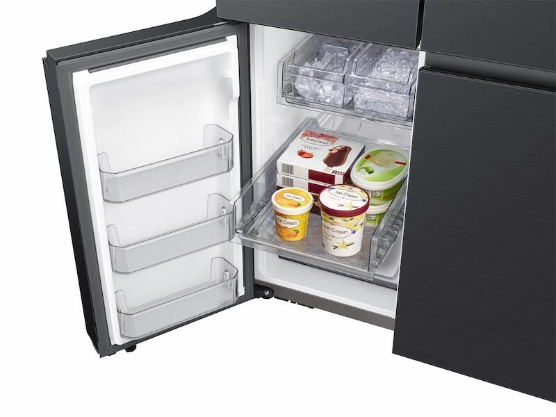 Samsung RF23A9675MT 23 Cu. Ft. Smart Counter Depth Bespoke 4-Door Flex&#8482; Refrigerator With Customizable Panel Colors In Matte Black Steel