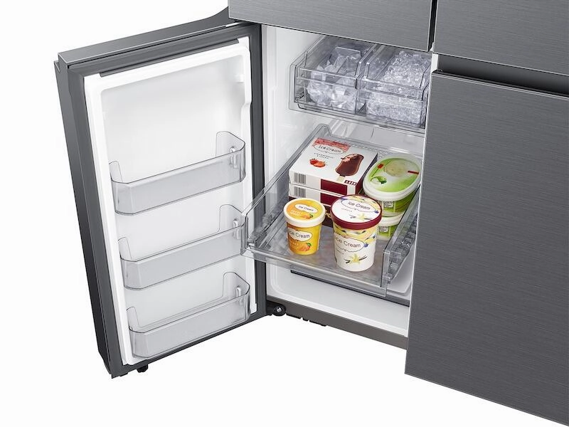 Samsung RF23A9771SG 23 Cu. Ft. Smart Counter Depth 4-Door Flex&#8482; Refrigerator With Family Hub&#8482; And Beverage Center In Black Stainless Steel