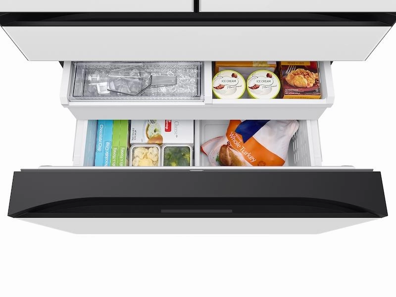 Samsung RF23BB820012 Bespoke 4-Door French Door Refrigerator (23 Cu. Ft.) With Autofill Water Pitcher In White Glass