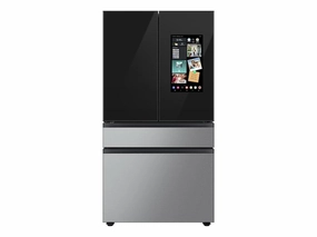 Samsung RF23BB8900QK Bespoke Counter Depth 4-Door French Door Refrigerator (23 Cu. Ft.) - In Charcoal Glass Top And Family Hub&#8482; Panels With Stainless Steel Middle And Bottom Panels Freestanding Refrigerators freestanding fridge freezer combo
