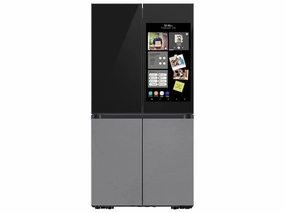 Samsung RF23CB9900QK Bespoke Counter Depth 4-Door Flex&#8482; Refrigerator (23 Cu. Ft.) With Family Hub&#8482;   In Charcoal Glass Top And Stainless Steel Bottom Panels Freestanding Refrigerators freestanding fridge freezer combo