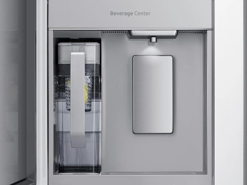 Samsung RF23CB9900QK Bespoke Counter Depth 4-Door Flex&#8482; Refrigerator (23 Cu. Ft.) With Family Hub&#8482;   In Charcoal Glass Top And Stainless Steel Bottom Panels