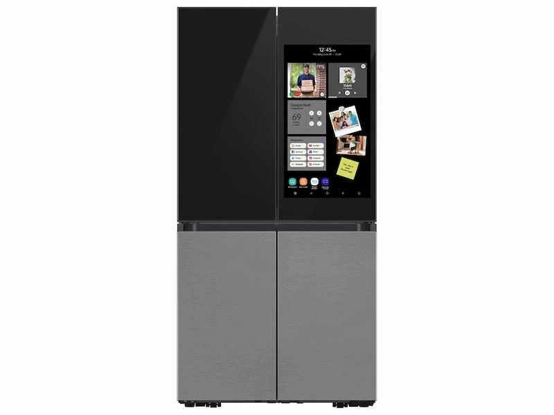 Samsung RF23CB9900QK Bespoke Counter Depth 4-Door Flex&#8482; Refrigerator (23 Cu. Ft.) With Family Hub&#8482;   In Charcoal Glass Top And Stainless Steel Bottom Panels Freestanding Refrigerators freestanding fridge freezer combo