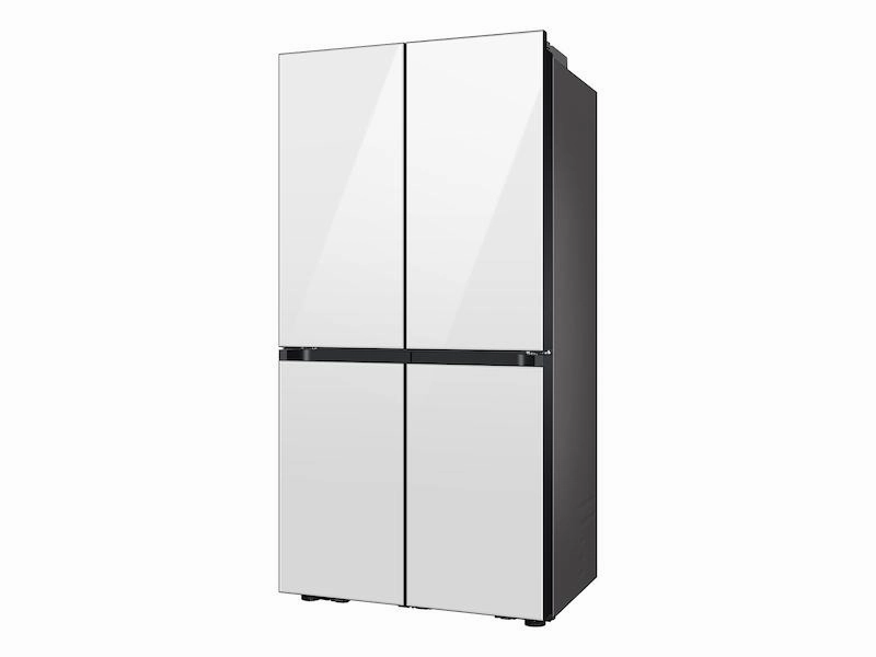 Samsung RF23DB960012 Bespoke Counter Depth 4-Door Flex&#8482; Refrigerator (23 Cu. Ft.) With Beverage Center&#8482; In White Glass - (With Customizable Door Panel Colors)