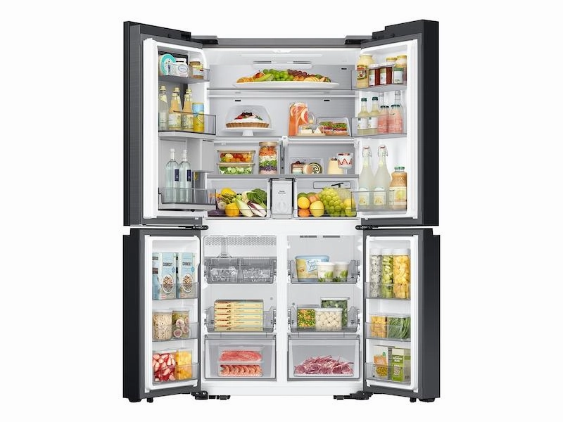 Samsung RF23DB960012 Bespoke Counter Depth 4-Door Flex&#8482; Refrigerator (23 Cu. Ft.) With Beverage Center&#8482; In White Glass - (With Customizable Door Panel Colors)