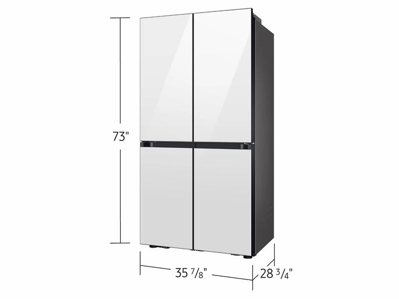 Samsung RF23DB960012 Bespoke Counter Depth 4-Door Flex&#8482; Refrigerator (23 Cu. Ft.) With Beverage Center&#8482; In White Glass - (With Customizable Door Panel Colors)