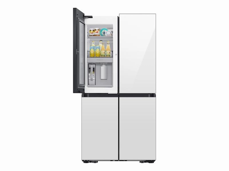 Samsung RF23DB960012 Bespoke Counter Depth 4-Door Flex&#8482; Refrigerator (23 Cu. Ft.) With Beverage Center&#8482; In White Glass - (With Customizable Door Panel Colors)