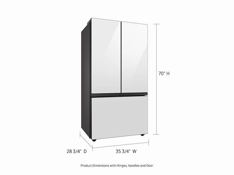 Samsung RF24BB620012 Bespoke 3-Door French Door Refrigerator (24 Cu. Ft.) With Autofill Water Pitcher In White Glass
