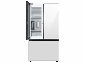 Samsung RF24BB660012 Bespoke 3-Door French Door Refrigerator (24 Cu. Ft.) With Beverage Center&#8482; In White Glass Freestanding Refrigerators freestanding fridge freezer combo