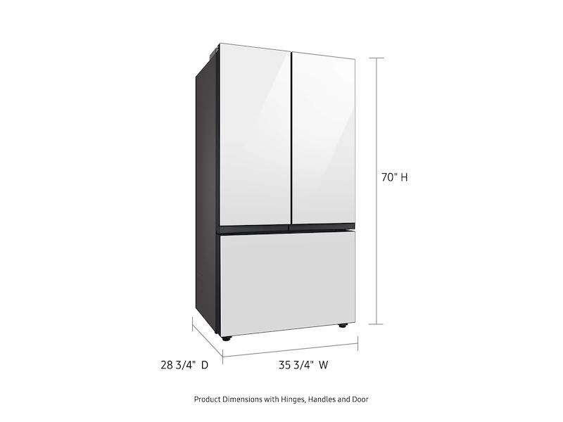 Samsung RF24BB660012 Bespoke 3-Door French Door Refrigerator (24 Cu. Ft.) With Beverage Center&#8482; In White Glass