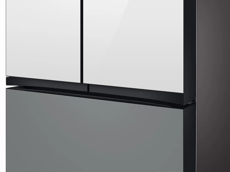 Samsung RF24BB69006M Bespoke 3-Door French Door Refrigerator (24 Cu. Ft.) - With Top Left And Family Hub&#8482; Panel In White Glass - And Matte Grey Glass Bottom Door Panel