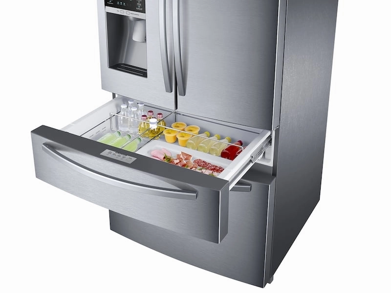 Samsung RF25HMIDBSR 25 Cu. Ft. Large Capacity 4-Door French Door Refrigerator With External Water & Ice Dispenser In Stainless Steel