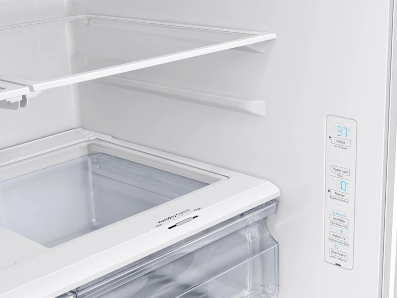 Samsung RF27T5201WW 27 Cu. Ft. Large Capacity 3-Door French Door Refrigerator With External Water & Ice Dispenser In White