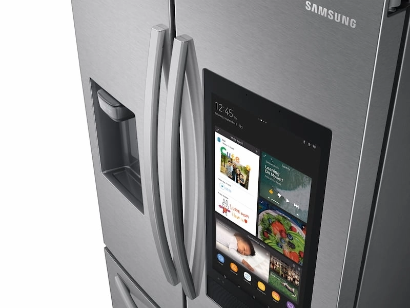 Samsung RF27T5501SR 26.5 Cu. Ft. Large Capacity 3-Door French Door Refrigerator With Family Hub&#8482; And External Water & Ice Dispenser In Stainless Steel