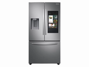 Samsung RF27T5501SR 26.5 Cu. Ft. Large Capacity 3-Door French Door Refrigerator With Family Hub&#8482; And External Water & Ice Dispenser In Stainless Steel Freestanding Refrigerators freestanding fridge freezer combo
