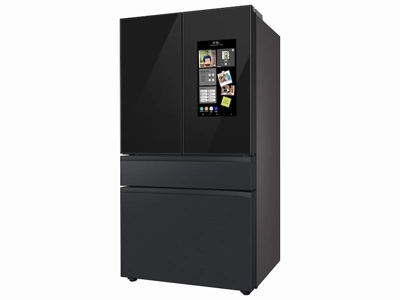 Samsung RF29BB89008M Bespoke 4-Door French Door Refrigerator (29 Cu. Ft.) - With Top Left And Family Hub&#8482; Panel In Charcoal Glass - And Matte Black Steel Middle And Bottom Door Panels