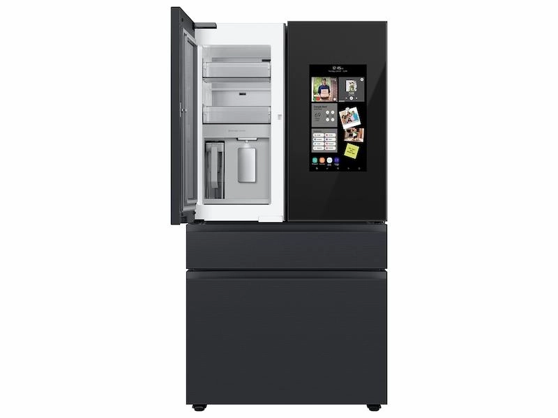 Samsung RF29BB89008M Bespoke 4-Door French Door Refrigerator (29 Cu. Ft.) - With Top Left And Family Hub&#8482; Panel In Charcoal Glass - And Matte Black Steel Middle And Bottom Door Panels