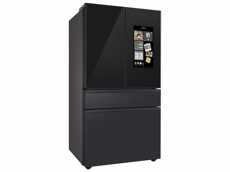 Samsung RF29BB89008M Bespoke 4-Door French Door Refrigerator (29 Cu. Ft.) - With Top Left And Family Hub&#8482; Panel In Charcoal Glass - And Matte Black Steel Middle And Bottom Door Panels