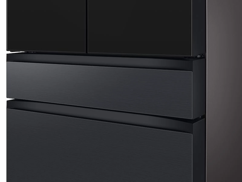 Samsung RF29BB89008M Bespoke 4-Door French Door Refrigerator (29 Cu. Ft.) - With Top Left And Family Hub&#8482; Panel In Charcoal Glass - And Matte Black Steel Middle And Bottom Door Panels