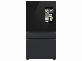 Samsung RF29BB89008M Bespoke 4-Door French Door Refrigerator (29 Cu. Ft.) - With Top Left And Family Hub&#8482; Panel In Charcoal Glass - And Matte Black Steel Middle And Bottom Door Panels Freestanding Refrigerators freestanding fridge freezer combo