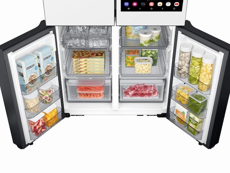 Samsung RF29DB990012 Bespoke 4-Door Flex&#8482; Refrigerator (29 Cu. Ft.) With Ai Family Hub &#8482; And Ai Vision Inside&#8482; In White Glass