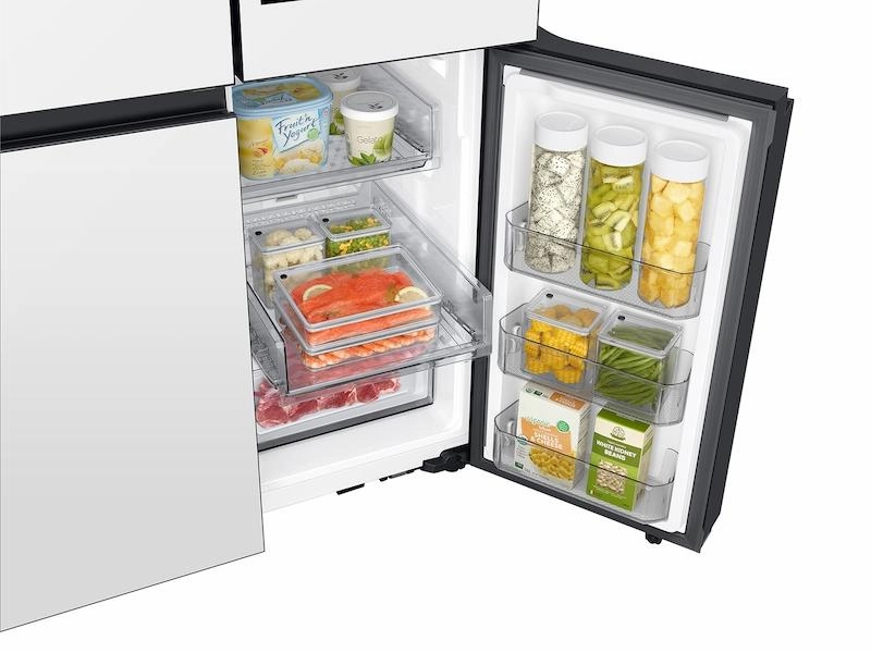 Samsung RF29DB990012 Bespoke 4-Door Flex&#8482; Refrigerator (29 Cu. Ft.) With Ai Family Hub &#8482; And Ai Vision Inside&#8482; In White Glass