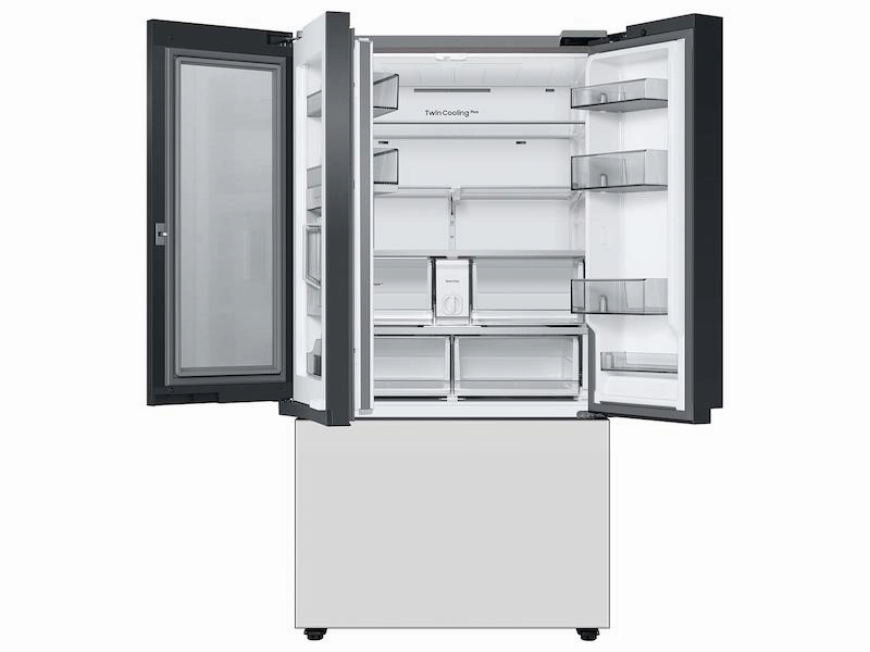 Samsung RF30BB660012 Bespoke 3-Door French Door Refrigerator (30 Cu. Ft.) With Beverage Center&#8482; In White Glass