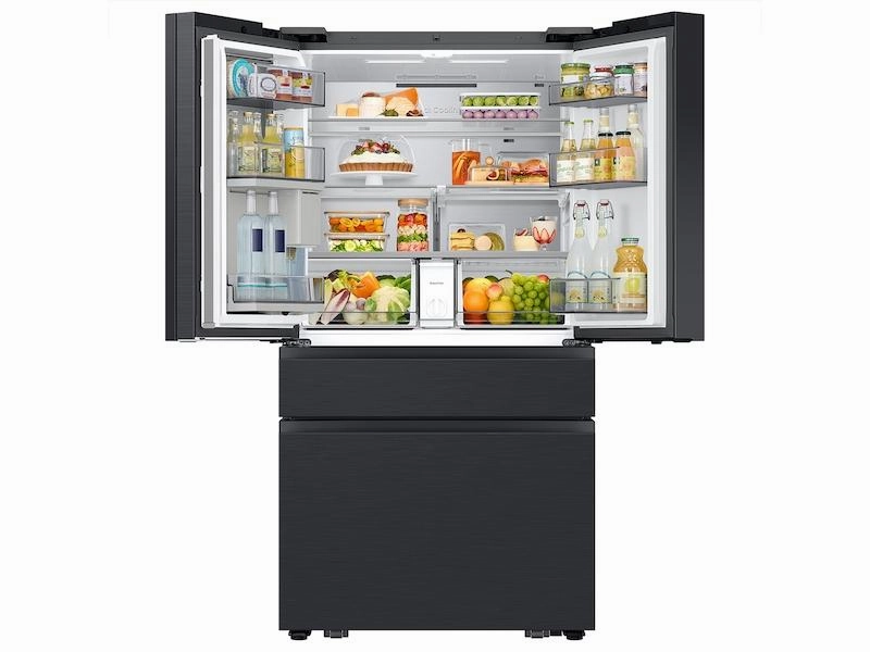 Samsung RF90F23AECE Bespoke 23 Cu. Ft. Counter Depth 4-Door French Door Refrigerator With Ai Family Hub&#8482;  Ai Vision Inside&#8482; In Charcoal Glass And Black/Charcoal