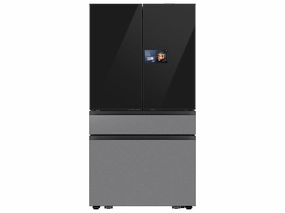 Samsung RF90F23BECR Bespoke 23 Cu. Ft. Counter Depth 4-Door French Door Refrigerator With Ai Home & Ai Vision Inside&#8482; In Charcoal Glass And Stainless Steel Freestanding Refrigerators freestanding fridge freezer combo