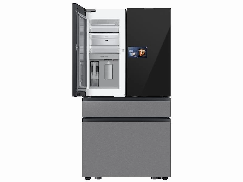 Samsung RF90F23BECR Bespoke 23 Cu. Ft. Counter Depth 4-Door French Door Refrigerator With Ai Home & Ai Vision Inside&#8482; In Charcoal Glass And Stainless Steel