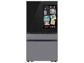 Samsung RF90F23EECRAA Bespoke 23 Cu. Ft. Counter Depth 4-Door French Door Refrigerator With Ai Family Hub&#8482;  & Inner Beverage Center&#8482; In Charcoal Glass And Stainless Steel Freestanding Refrigerators freestanding fridge freezer combo
