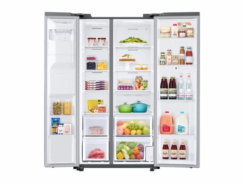 Samsung RS22T5561SR 22 Cu. Ft. Counter Depth Side-By-Side Refrigerator With Touch Screen Family Hub&#8482; In Stainless Steel