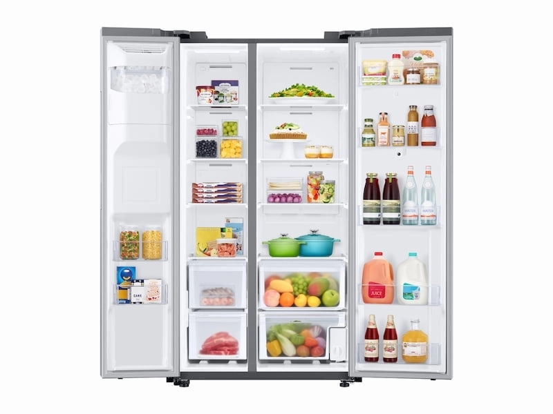 Samsung RS27T5561SR 26.7 Cu. Ft. Large Capacity Side-By-Side Refrigerator With Touch Screen Family Hub&#8482; In Stainless Steel