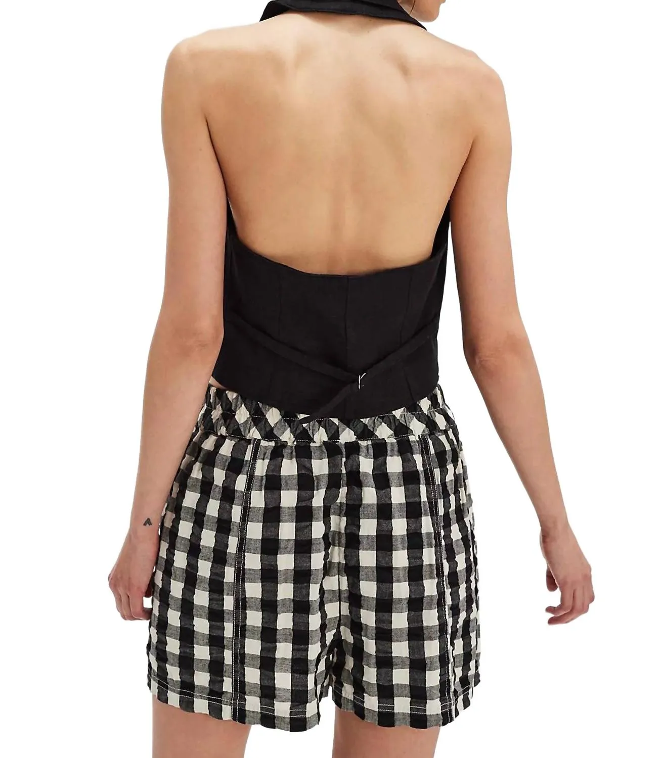 Seersucker Pull-On Shorts In Black