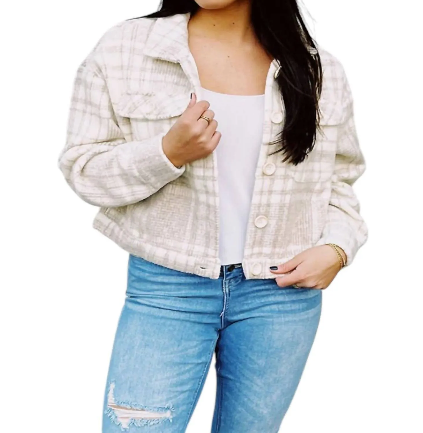 Selah Shacket In Ivory