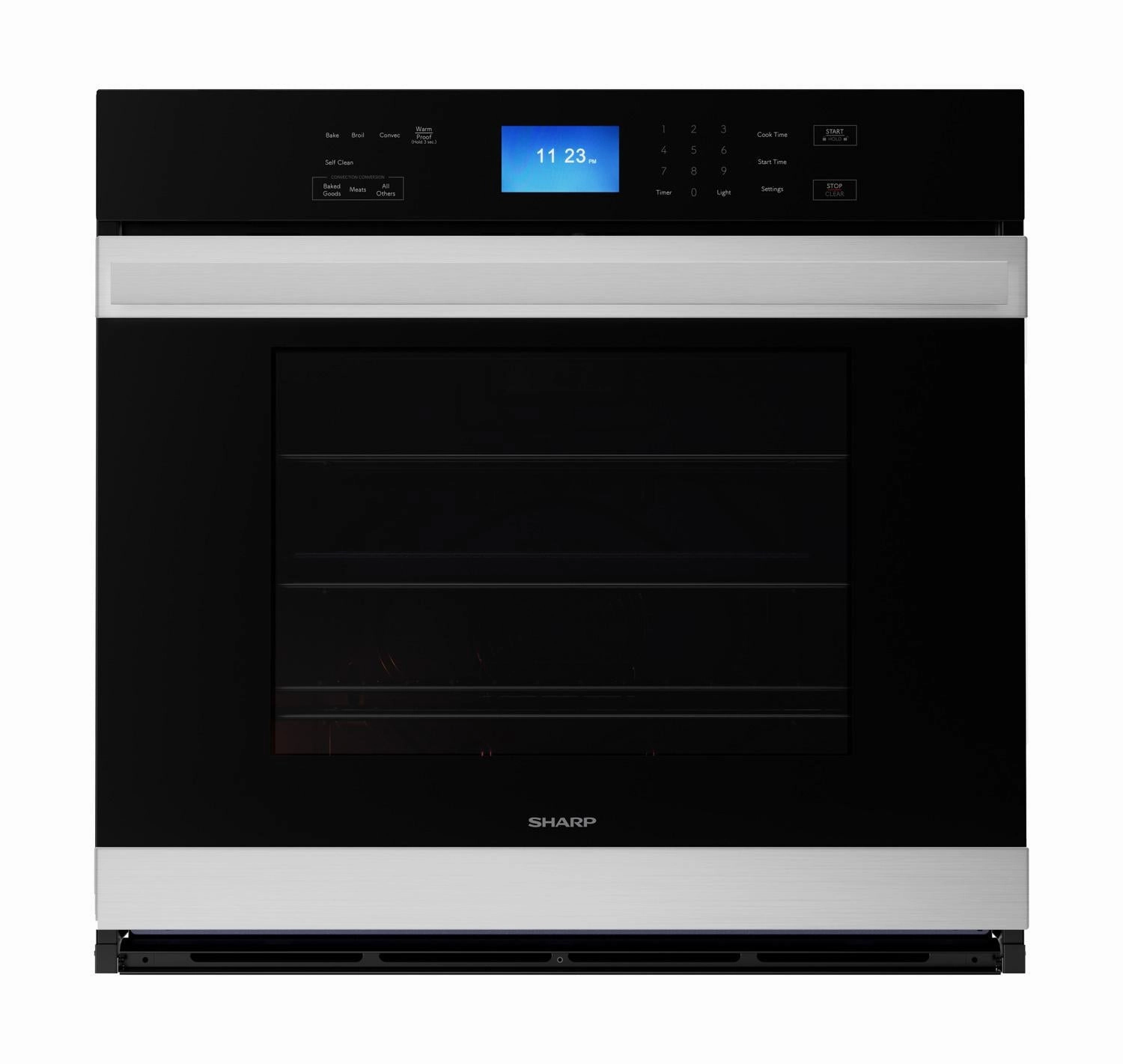 Sharp SWA3062GS Stainless Steel European Convection Built-In Single Wall Oven Wall Ovens convection wall oven with steam assist